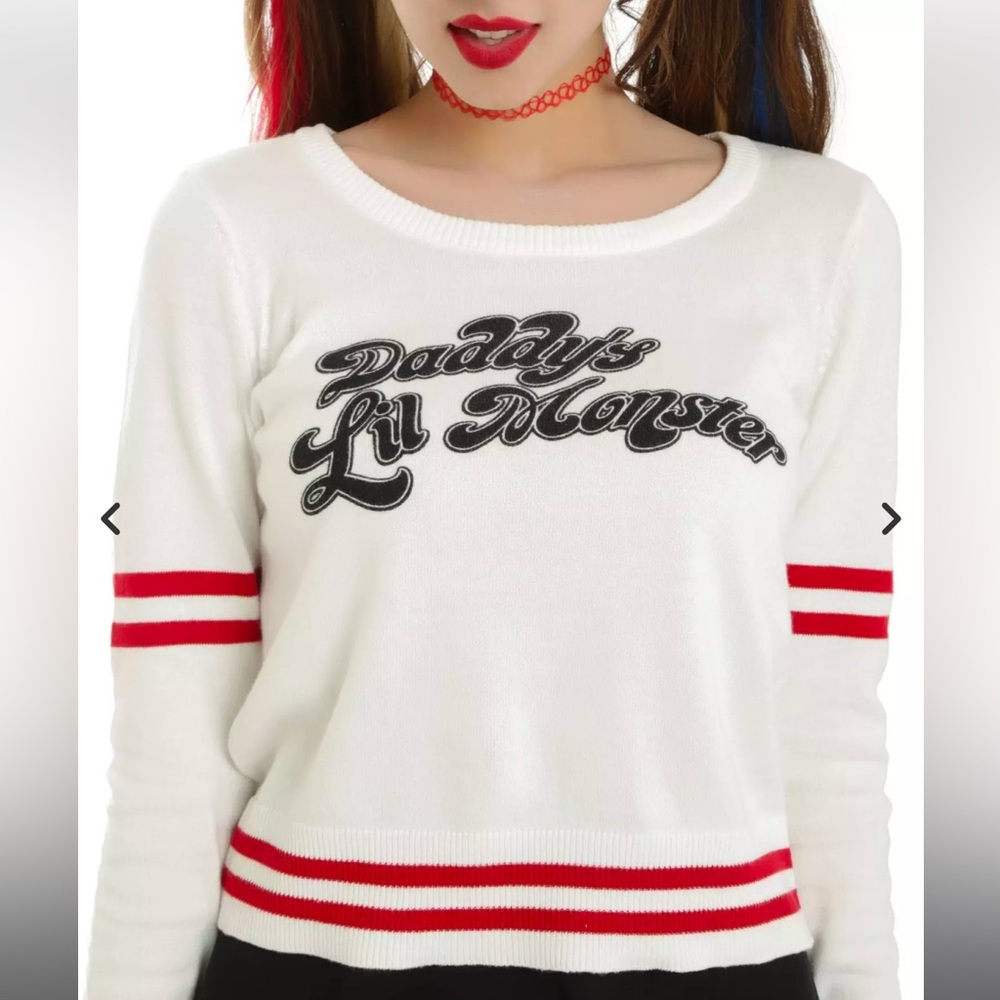 DC Comics Suicide Squad Harley Quinn Daddy's Lil Monster Girls Large Sweater